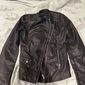 Faux leather moto jacket, great condition fully lined